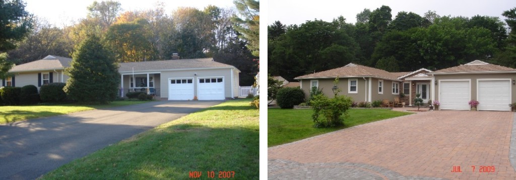 Brick Paver Driveway Before and After