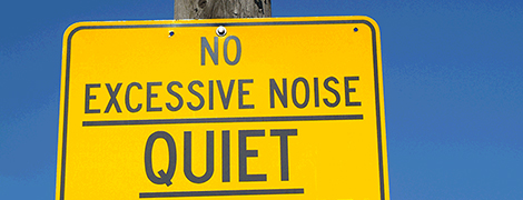 Reducing Noise Pollution sign in Annapolis MD